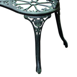 Outsunny Garden Bench Porch Park Seat Vintage Rose Style Cast Aluminium - thumbnail 9