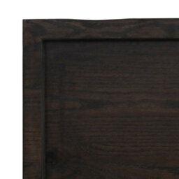 Berkfield Wall Shelf Dark Brown 220X50X(2-4) Cm Treated Solid Wood Oak - thumbnail 7