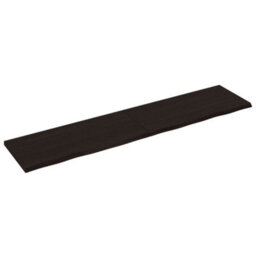 Berkfield Wall Shelf Dark Brown 220X50X(2-4) Cm Treated Solid Wood Oak - thumbnail 2