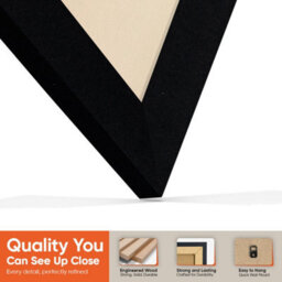 "16X16"" Matte Black Modern Vinyl Record Frame With Ivory Mount For 12 Inch Lp Disc - Ak Frames" - thumbnail 3