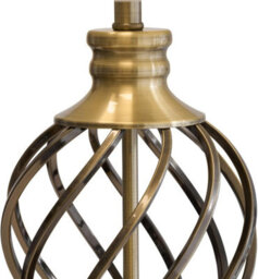 Lighting Supermarket Hepburn Large Barley Twist Table Lamp Antique Brass With Ivory Gold Shade 61Cm - thumbnail 3