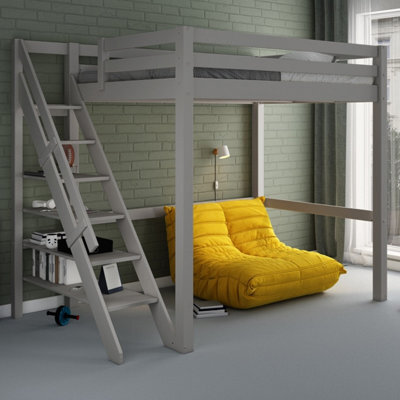 Flair Noomi Studio Loft Bed Double Wooden Hgh Sleeper - Grey - image 1