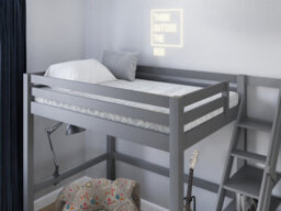 Flair Noomi Studio Loft Bed Double Wooden Hgh Sleeper - Grey - thumbnail 3