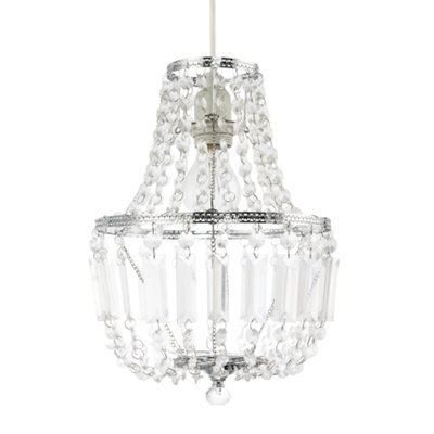 Happy Homewares Traditional Vintage Style Pendant Lighting Shade With Clear Acrylic - image 1