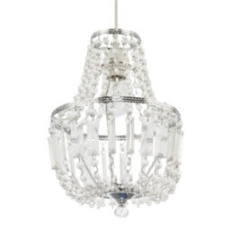 Happy Homewares Traditional Vintage Style Pendant Lighting Shade With Clear Acrylic - thumbnail 5