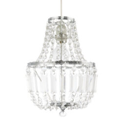 Happy Homewares Traditional Vintage Style Pendant Lighting Shade With Clear Acrylic - thumbnail 1