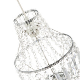 Happy Homewares Traditional Vintage Style Pendant Lighting Shade With Clear Acrylic - thumbnail 3