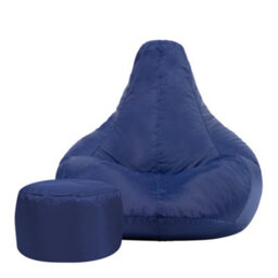 Icon Dalton Adults High Back  Indoor Outdoor Bean Bag Chair & Footstool Pouffe Navy - thumbnail 4