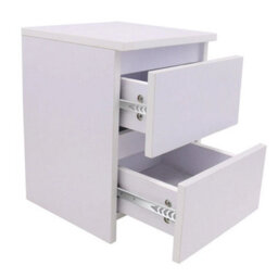 Modern White Bedroom Furniture Chest Of 2 Drawers Storage Bedside Cabinet - thumbnail 3