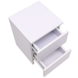 Modern White Bedroom Furniture Chest Of 2 Drawers Storage Bedside Cabinet - thumbnail 4