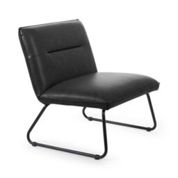 Oakham Saxon Black Faux Leather Lounge Chair - thumbnail 1