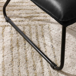 Oakham Saxon Black Faux Leather Lounge Chair - thumbnail 3