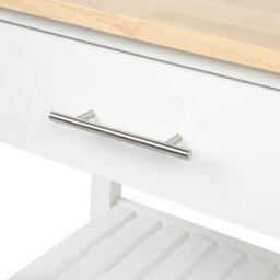 Wyld And Coco Nordicwood Kitchen Trolley, White Mdf With Rubberwood, 58 X 40 X 85 Cm - thumbnail 8