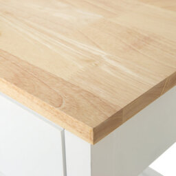 Wyld And Coco Nordicwood Kitchen Trolley, White Mdf With Rubberwood, 58 X 40 X 85 Cm - thumbnail 9