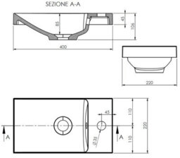 Affine 400mm Bathroom Cloakroom Vanity Unit Basin Sink Wall Hung Storage Fluted Oak - thumbnail 6