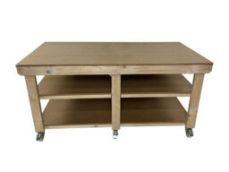 Arbor Garden Solutions Workbench Mdf Top, Large Heavy-Duty Table (H-90Cm, D-90Cm, L-180Cm) With Wheels And Double Shelf - thumbnail 3