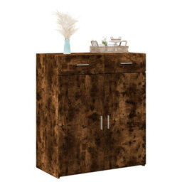 Berkfield Sideboard Smoked Oak 80X42.5X93 Cm Engineered Wood - thumbnail 3