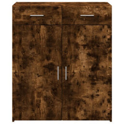 Berkfield Sideboard Smoked Oak 80X42.5X93 Cm Engineered Wood - thumbnail 4