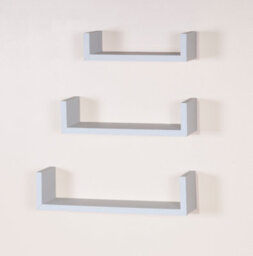 "Core Products Hudson Set Of 3 Floating ""u"" Shape Wall Shelf Kit - Matt White" - thumbnail 1