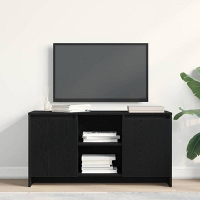 Berkfield Tv Stand In Black Oak - 102 X 37.5 X 52.5 Cm, Made Of Engineered Wood - image 1