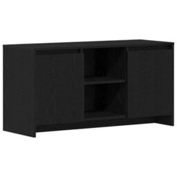 Berkfield Tv Stand In Black Oak - 102 X 37.5 X 52.5 Cm, Made Of Engineered Wood - thumbnail 2