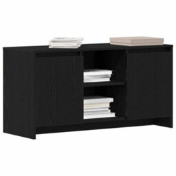 Berkfield Tv Stand In Black Oak - 102 X 37.5 X 52.5 Cm, Made Of Engineered Wood - thumbnail 3