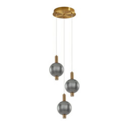 Luminosa Lighting Luminosa Lenti Cluster Pendant Ceiling Light Brass 3000K Warm White 3Xled