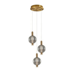 Luminosa Lighting Luminosa Lenti Cluster Pendant Ceiling Light Brass 3000K Warm White 3Xled - thumbnail 2