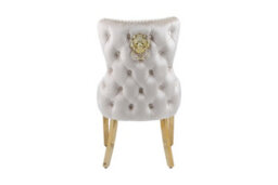 Home Luxe Interiors Set Of 2 Cream Victoria Dining Chairs With Gold Legs - thumbnail 3