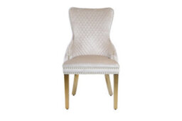 Home Luxe Interiors Set Of 2 Cream Victoria Dining Chairs With Gold Legs - thumbnail 2