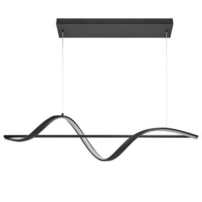Wyld And Coco Luminalux Black Aluminium Pendant Lamp, Loft Suspension For Living Room, W90 X H100Cm - image 1