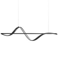 Wyld And Coco Luminalux Black Aluminium Pendant Lamp, Loft Suspension For Living Room, W90 X H100Cm - thumbnail 3