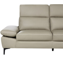 Beliani Corner Sofa 4 Seater Farila Leather Taupe Adjustable Left Hand - thumbnail 7