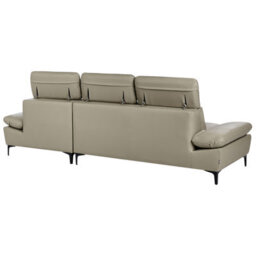Beliani Corner Sofa 4 Seater Farila Leather Taupe Adjustable Left Hand - thumbnail 6