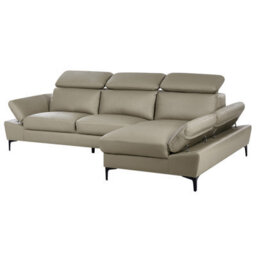 Beliani Corner Sofa 4 Seater Farila Leather Taupe Adjustable Left Hand - thumbnail 5