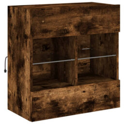 Berkfield Durable Tv Wall Cabinet With Led Lights Smoked Oak 58.5X30X60.5 Cm - thumbnail 3