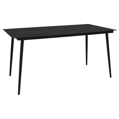Walplus Garden Dining Table Black 150X80X74 Cm Steel And Glass - image 1
