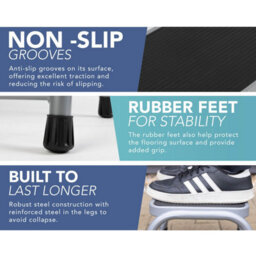 Heftman Step Stool Metal Grey Footstool - thumbnail 4