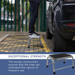 Heftman Step Stool Metal Grey Footstool - thumbnail 6