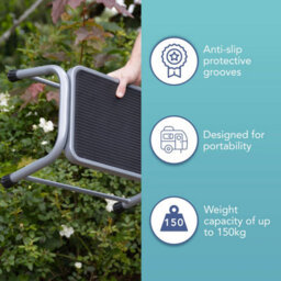 Heftman Step Stool Metal Grey Footstool - thumbnail 3