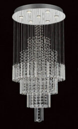 Luminosa Lighting Luminosa Barcelona Crystal 7 Light Stairwell Chrome Frame Cluster Pendant Ceiling Light - thumbnail 1