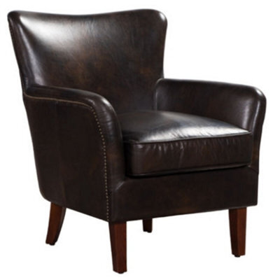 Halo Custom Made Vintage Professor Distressed Real Leather Armchair - image 1