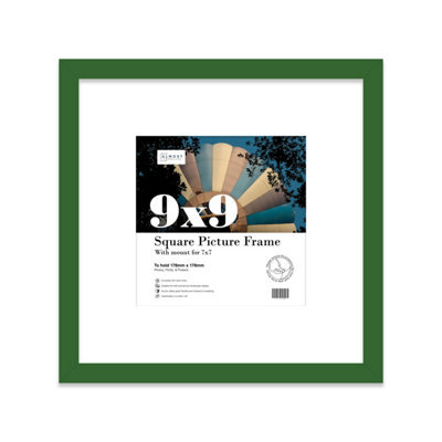 "9X9"" Green Picture Frame - 9X9"" Square Frame With 7X7"" Mount For 9X9""/7X7"" Pictures Art Deco Style Gallery Wall, 1 Pack" - image 1