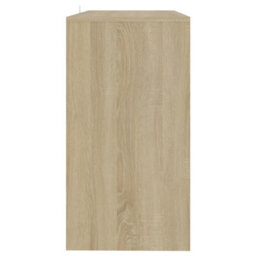 Berkfield Sturdy Console Table Sonoma Oak 89X41X76.5 Cm Steel - thumbnail 6