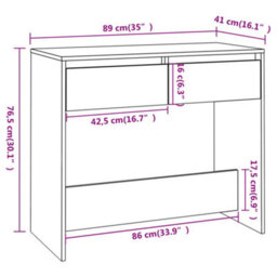 Berkfield Sturdy Console Table Sonoma Oak 89X41X76.5 Cm Steel - thumbnail 8
