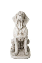 Large Stone Cast Sitting Hound Statue - thumbnail 1
