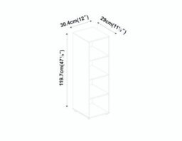 Urbn-Living Urbnliving 119Cm Height White Wooden Cube Bookcase With Grey Line Door Display Shelf Storage Shelving Cupboard - thumbnail 3