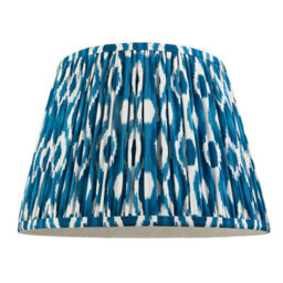Luminosa Lighting Luminosa Bobble White Crackle Glaze Table Lamp With Marlin Blue Fabric Ikat Shade 35Cm B22 - thumbnail 7