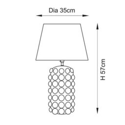 Luminosa Lighting Luminosa Bobble White Crackle Glaze Table Lamp With Marlin Blue Fabric Ikat Shade 35Cm B22 - thumbnail 8