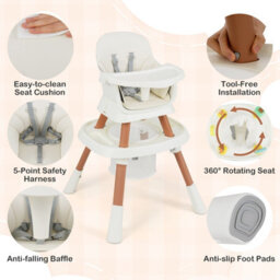 Gainoom 16-In-1 White Convertible Baby High Chair Multifunctional Kids Chair - thumbnail 9
